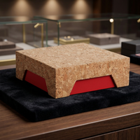 Boîte cadeau en liège pour la protection de l'environnement - Boîte carrée petite pour bijoux avec couvercle Ciel et Terre, artisanat, emballage personnalisé avancé, Chine