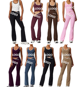 ヨガセット2ピースワークアウトフィットネススポーツウェアジムトラックスーツハイウエストレギンススポーツブラアスレチックウェア女性服 - Product Image 1