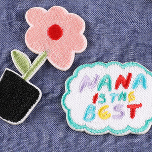 Parche Bordado por Computadora <span class=keywords><strong>con</strong></span> Logotipo, Dibujo Animado, Letra Inglesa, Flor, Accesorios <span class=keywords><strong>para</strong></span> Ropa, Parche de Tela Bordado - Product Image 2
