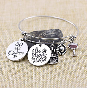 Regali di compleanno per donna <span class=keywords><strong>13</strong></span> ° 16 ° 18 ° 21 ° 30 40 50 60 65 70 80 90 favoloso dal vivo risata amore torta Charms braccialetto espandibile - Product Image 2