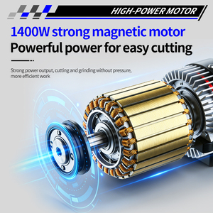 מטחנת זווית חשמלית 100/125 מ\"מ 1400/1800W 11000 סיבובים לדקה, כלי עבודה חשמליים לעץ ומתכת, מכונת חיתוך עם תקע - Product Image 3
