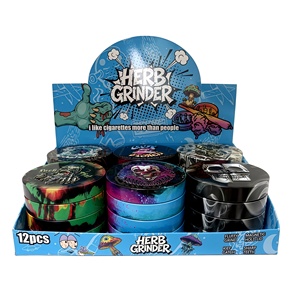<b>Herb</b> <b>Grinder</b> 63mm Round Zinc Alloy Magnetic Lid Dry <b>Herb</b> <b>Grinder</b> with Colorful Cartoon Design for Smoking Accessories - Product Image 6