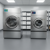 Séchoir à linge industriel entièrement automatique en acier inoxydable auto-nettoyant chauffé au gaz/électrique/vapeur 50 kg