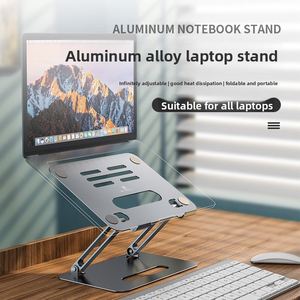 X323 Boneruy Factory Outlet Black Ergonomic Aluminum Laptop Stand <b>Foldable</b> for Office <b>Desk</b> Laptop Stand - Product Image 2