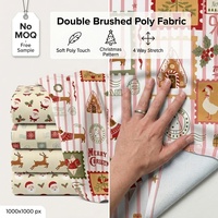 Tela DBP de punto suave de poliéster doble cepillado, con estampado digital personalizado, para artesanías de boutique, sin MOQ, ideal para la festividad navideña.