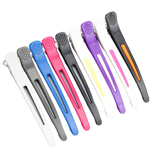 Pinzas para el cabello de aluminio de 12 cm, pinzas de pico de pato de color sólido sin marcas para uso diario - Product Image 1