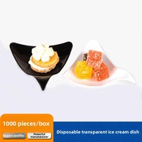 Assiettes triangulaires jetables en PS transparentes, mini, pour glaces, desserts, gâteaux, collations, condiments, assiettes artistiques, best-sellers