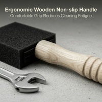 Brosse en mousse angulaire haute densité YS-H008 avec manche en bois pour le detailing automobile, le cirage et le nettoyage des aérations intérieures, couleur personnalisable