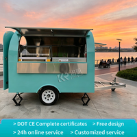 Mini Remolque de Comida Móvil, Pequeño Remolque de Catering, Carrito de Comida Callejera para Negocios Comerciales