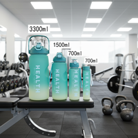 Vente en gros de gourde 4-en-1 bouteille d'eau de sport givrée en plastique dégradé bouteille d'eau de gymnastique de grande capacité pour boire directement
