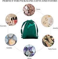 Sacs à cordon en velours vert forêt, petits sacs cadeaux en velours, pochettes à bijoux pour le rangement des bracelets, cadeaux de mariage, faveurs de fête de Noël