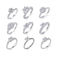 Fabricant Vente en Gros Bague 925 Argent Sterling Bijoux de Mariage Fins Certifiés GRA Diamant Cœur Moissanite pour Femme