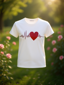 T-shirt décontracté grande taille pour femme, imprimé cœur rouge romantique, col rond, manches courtes, collection Printemps-Été, idéal pour la Saint-Valentin - Product Image 2