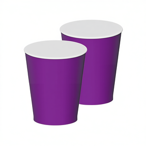 Vasos de Papel Morados para Fiestas, 270cc, Vajilla Elegante para Decoraciones de Cumpleaños - Product Image 1