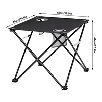 Table de camping pliante personnalisable avec logo, chaises portables en tissu Oxford, table de pique-nique promotionnelle d'extérieur avec porte-gobelets pour camping, plage, barbecue