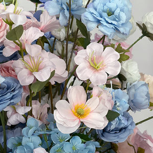 Fleurs artificielles réalistes en soie bleue et rose clair, hortensias et roses, pour la décoration de fond de mariage, accessoires de rentrée scolaire - Product Image 2