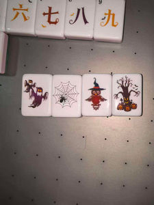 Juego de Mahjong Americano de Lujo en Acrílico para Halloween, con Diseño de Calabaza, Fantasma y Bruja, para Cuatro Jugadores - Product Image 3