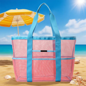 Bolsa grande personalizada para <span class=keywords><strong>piscina</strong></span>, colorida bolsa de playa de malla de verano para juguetes familiares, vacaciones, esencial, a prueba de arena con bolsillos - Product Image 2