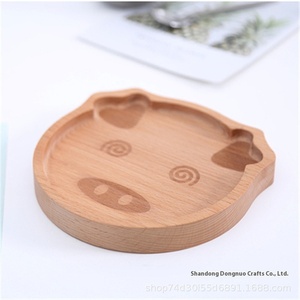 Plato de cena de dibujos animados de madera para niños, bandeja para el hogar para pastel, pan, merienda, fruta, plato de comida duradero - Product Image 5