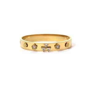 Diamond <b>Bangle</b> Bracelet 316L Stainless Steel PVD Gold Plating Sustainable Resistant Jewelry for Women - Product Image 1