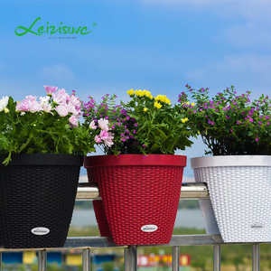 Pots de fleurs en plastique tressé fantaisie en <span class=keywords><strong>rotin</strong></span>, vente en gros, pour balcons, par l'usine chinoise - Product Image 6