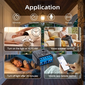 Interruptor inteligente Matter Over Thread con regulador de intensidad, 200W, LED, halógeno, sin neutro, módulo de pared, compatible con Google <span class=keywords><strong>Alexa</strong></span>, SmartThings, Apple Home, personalizable - Product Image 1