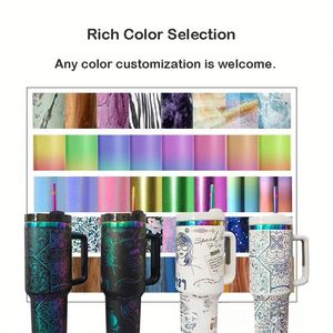 Custom 40 oz H2.0 Double Wall Stainless Steel Vacuum <b>Metal</b> Cup Travel Coffee Mug 40oz Tumbler With Handle and <b>Straw</b> - Product Image 4