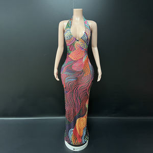 Novance Y5442-B Abito da Sera Chic Dubai, Vestiti di Lusso da Sera 2026 con Cristalli, Abiti Sexy da Donna per Feste in Discoteca - Product Image 1