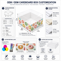 Boîte en carton rigide laminé avec couvercle transparent pour macarons, emballage de desserts, présentoir de boulangerie, boîte cadeau