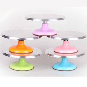 Baking Turntable 12 Inch Aluminum Alloy Top Plastic Base Round Cake Decorating Tool For Baking - Product Image 1