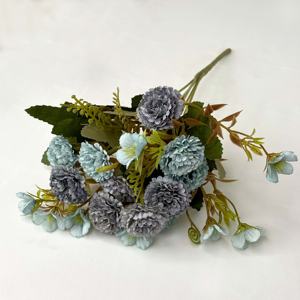 China Fabriek Leveren Plastic Bloemen Kunstmatige Decoratie 13 Hoofd Chrysanthemum Kunstmatige Bloem Muur Achtergrond Voor Bruiloft - Product Image 6