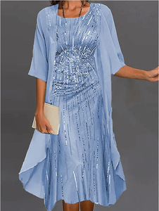 Abito <span class=keywords><strong>elegante</strong></span> da <span class=keywords><strong>donna</strong></span> in Chiffon e top lunghi per <span class=keywords><strong>abbigliamento</strong></span> <span class=keywords><strong>donna</strong></span> <span class=keywords><strong>Casual</strong></span> primavera/autunno con Set di due pezzi di temperamento - Product Image 5