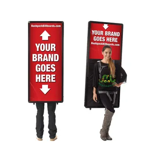 2024 Innovative Portable LED Backpack Light Box Movable Billboard Advertising Equipment Walking Advertisements Advertising Light