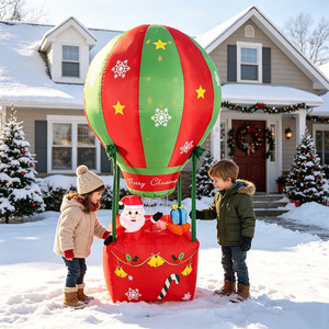 Ballon à air chaud gonflable de Noël de 2,1 mètres, Père Noël gonflable avec lumières LED, décoration de cour extérieure - Product Image 2