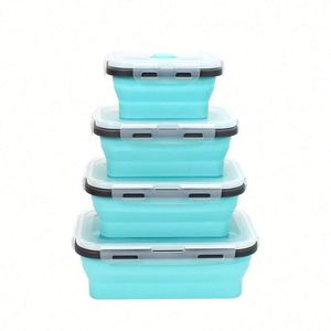 Boîte à lunch pliable sans BPA pour micro-ondes, boîte à bento mignonne pour le stockage des aliments, en silicone pour enfants, adultes - Product Image 5