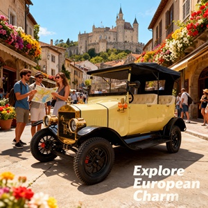 <span class=keywords><strong>Voiture</strong></span> électrique rétro <span class=keywords><strong>de</strong></span> tourisme 6-8 places - Design unique pour navette <span class=keywords><strong>de</strong></span> villégiature/mariage, carrosserie métallique et conduite fluide - Product Image 1