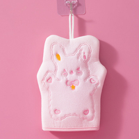 Gant de bain exfoliant mignon en forme de lapin de dessin animé pour enfants, à suspendre, pour le bain à domicile, pour bébé, pour gommer la peau