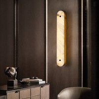 Lampes murales linéaires LED en marbre naturel de qualité professionnelle, idéales pour les chambres d'hôtel, les zones de couchage et les halls d'accueil