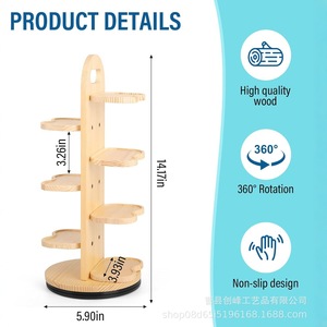 Estante giratorio de madera para cápsulas de café, organizador de bolsitas de té y cápsulas, soporte giratorio 360° - Product Image 5