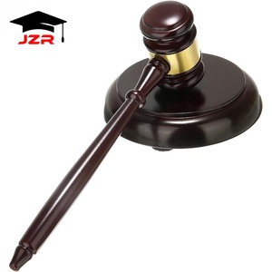 热JZR实木精制法官木槌-复古风格律师木槌，带声音块的耐磨套装 - Product Image 5