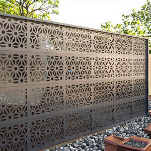 Écran de confidentialité modulaire pour patio découpé au laser, panneau de clôture en métal, ensemble d'écran de <span class=keywords><strong>jardin</strong></span> décoratif mobile avec support - Product Image 1