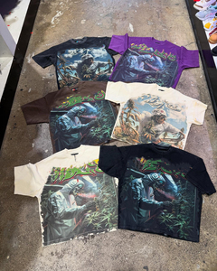 T-<span class=keywords><strong>shirt</strong></span> da uomo US Free Tex, con stampa DTG, spalle scese, stile <span class=keywords><strong>vintage</strong></span> streetwear, pesante, grafica distressed, lavaggio acido, oversize - Product Image 2