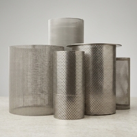 Panier cylindrique en maille métallique perforée SS316 professionnel, personnalisé, OEM, économique, avec cadre