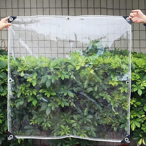 Bâche en non-tissé enduit PVC imperméable, respirante et anti-UV avec œillets et cordes, poids moyen - Product Image 1