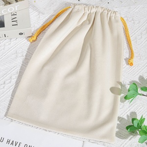 Logo tùy chỉnh in giày lưu trữ dây rút túi nhung Kem Nhung flannel Máy sấy tóc bó Tóc Giả đóng gói túi bụi nhung Túi - Product Image 4