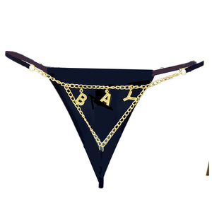 <span class=keywords><strong>Tanga</strong></span> Sexy de Mujer con Cadena Metálica e Incrustaciones de Pedrería Ropa Interior Íntima T-Back Joyería Corporal para Playa o Bikini - Product Image 6