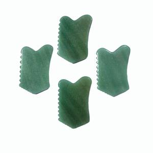 Outils de massage facial en jade aventurine vert naturel, logo personnalisé, thérapie gua sha, planche à gratter gua sha - Product Image 5