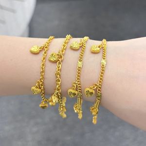 JXX Women's Trendy <b>24K</b> <b>Gold</b> Plated Brass <b>Bracelet</b> with Small Heart Pendant New Style Charm <b>Bracelets</b> Hot Sale Jewelry - Product Image 2