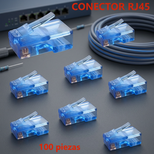 แจ็คเชื่อมต่ออีเธอร์เน็ต RJ45 Cat5e สีน้ำเงิน 8 พิน แบบแขวนได้ บรรจุ 100 ชิ้น - Product Image 2