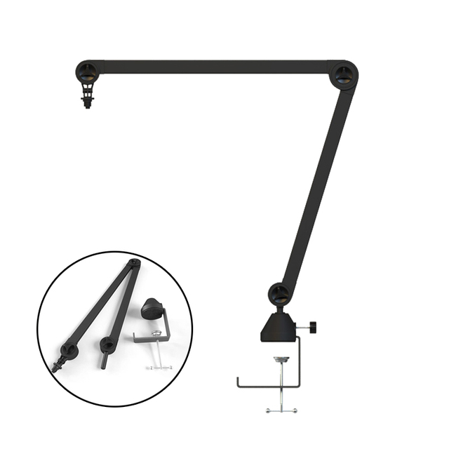 Eavy Duty Adjustable Tube Style Suspension Scissor Boom Mic Stand Holder With Desk Clamp 3/8'' to 5/8'' Screw Adapter